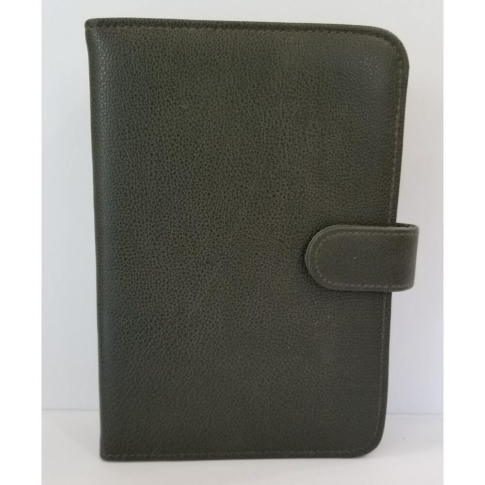 Mundex Dark Green Leather Planner Journal Snap Closure Vintage Unused Like New